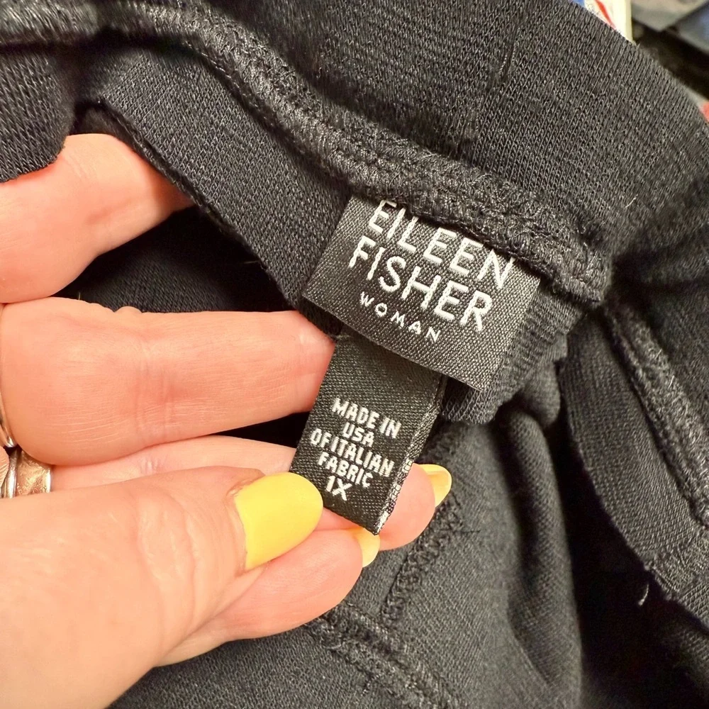 Eileen Fisher Classic Black Knit A-Line Skirt